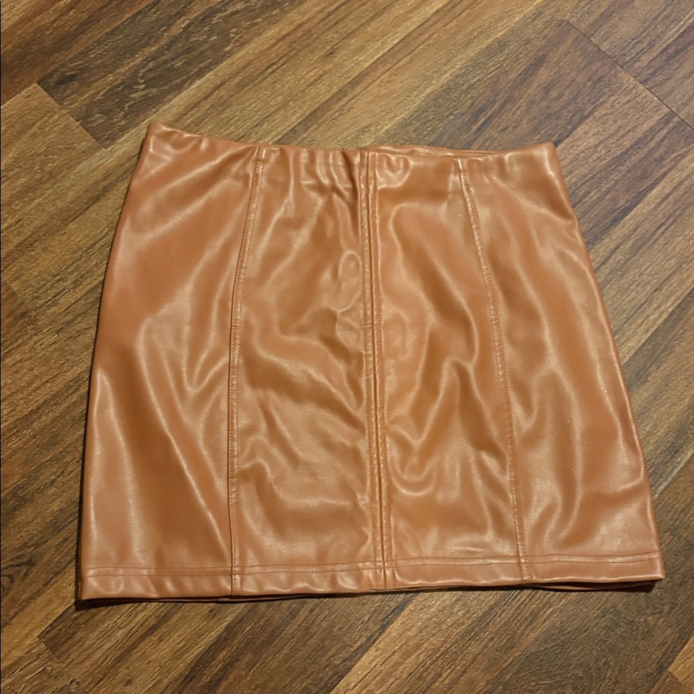 Shinestar Tan Mini Skirt